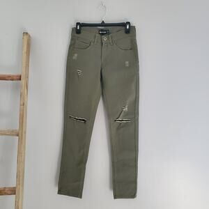 Royal Blue Men's Army Green Skinny Fit Distressed Jeans Size 28 x 30